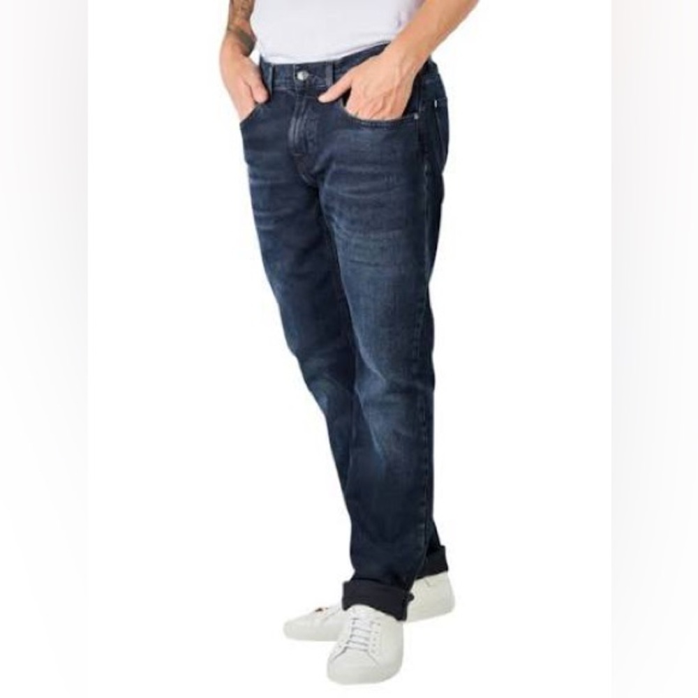 7 For All Mankind Men's Straight Jeans - Dark Blue
